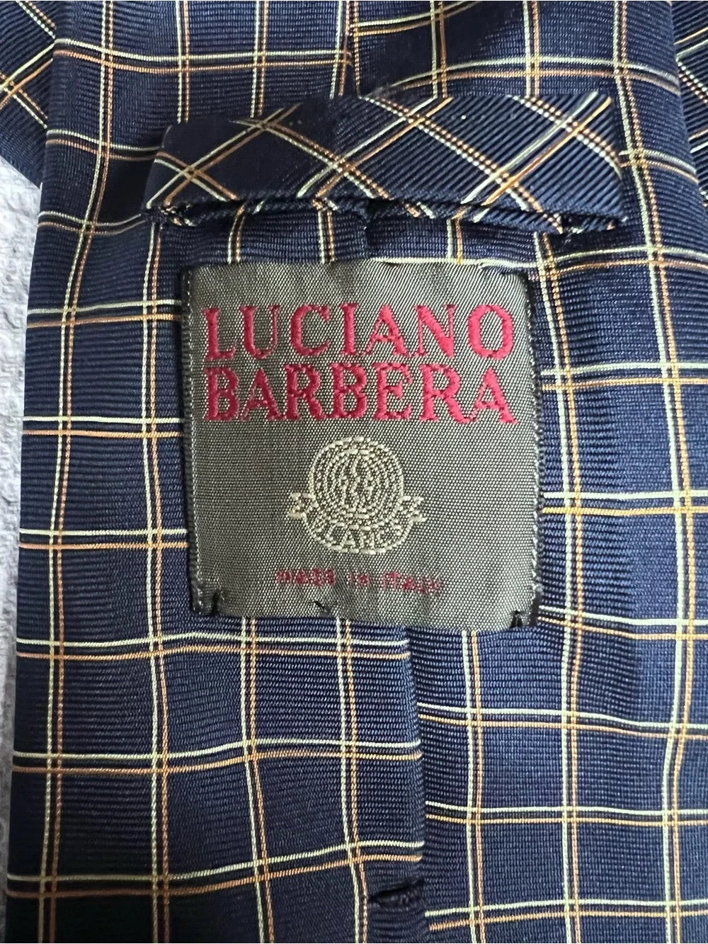 Luciano Barbera Blue & Navy Check Tie